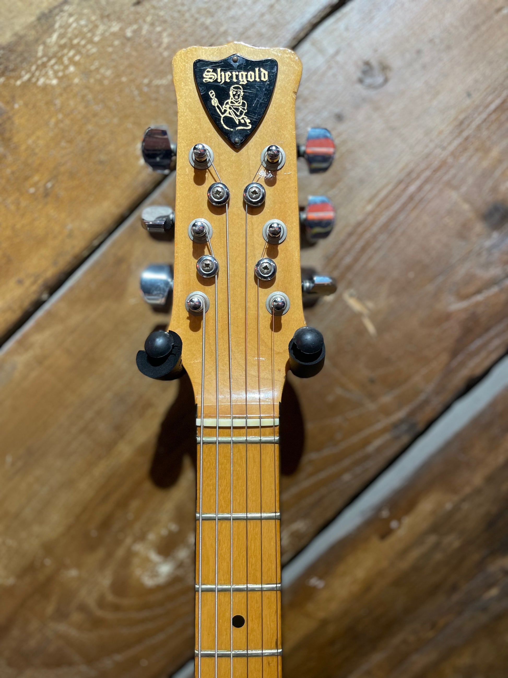 S/H 1970s Shergold Masquerader Solid Body Electric Guitar, Sunburst