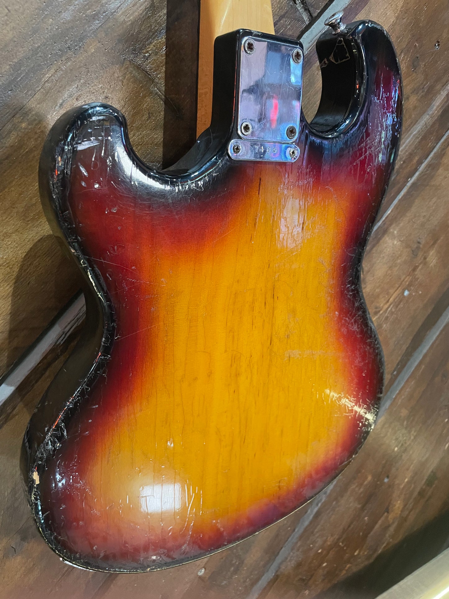 S/H 1970s Shergold Masquerader Solid Body Electric Guitar, Sunburst