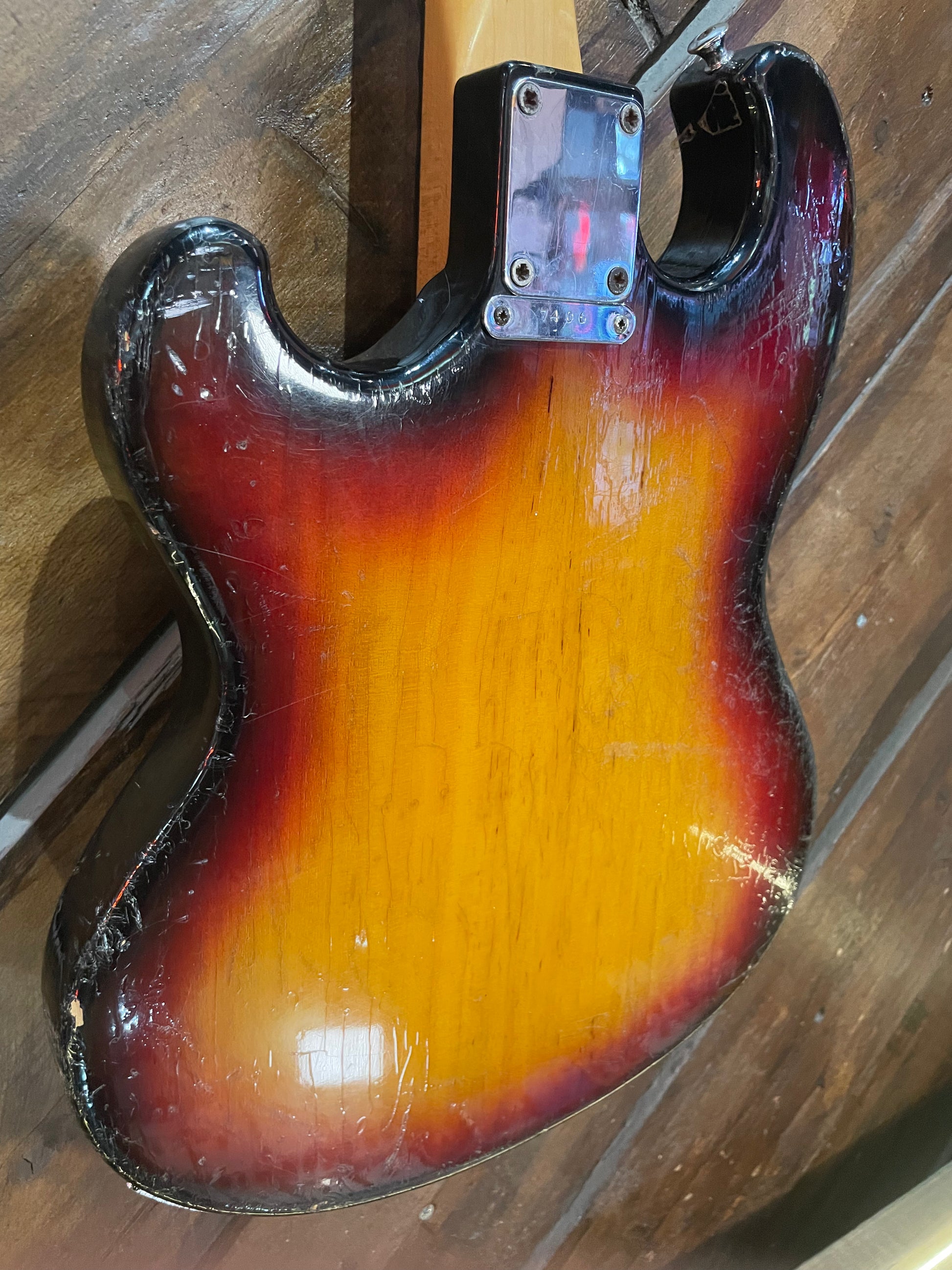 S/H 1970s Shergold Masquerader Solid Body Electric Guitar, Sunburst