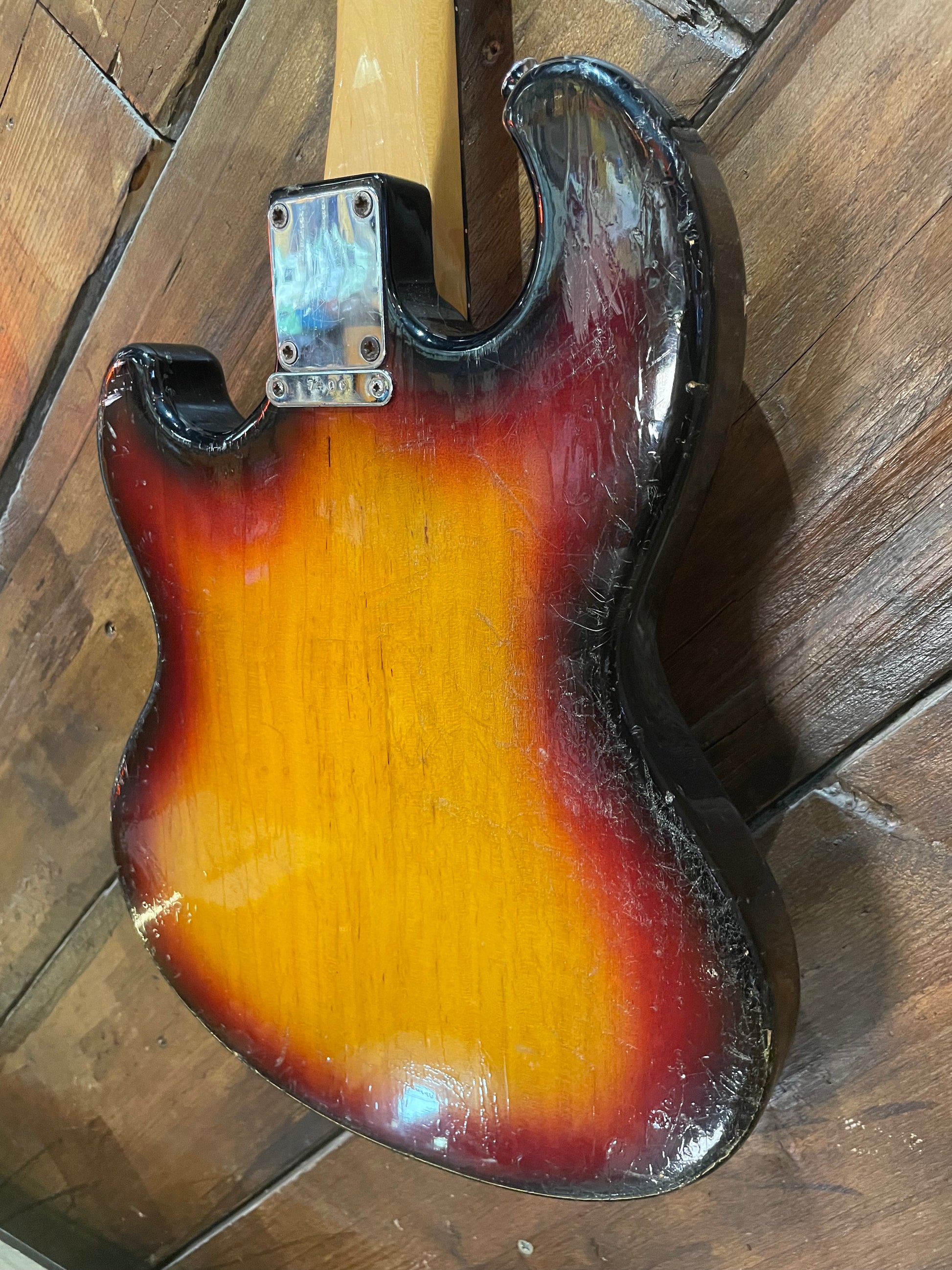 S/H 1970s Shergold Masquerader Solid Body Electric Guitar, Sunburst