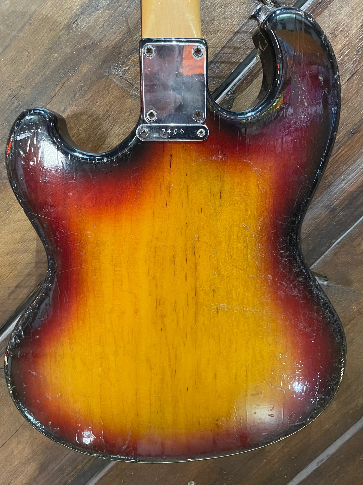 S/H 1970s Shergold Masquerader Solid Body Electric Guitar, Sunburst