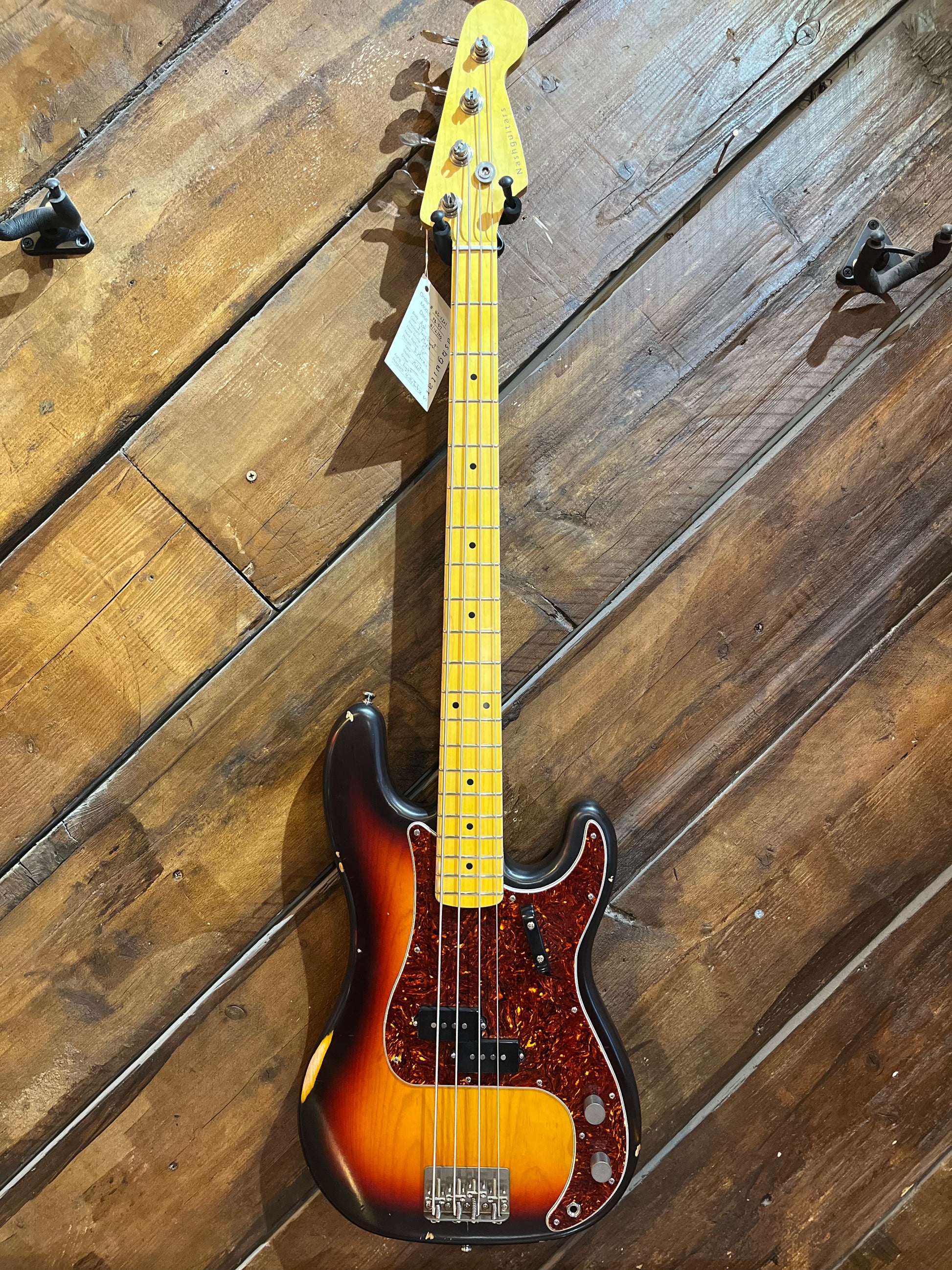Nash Guitars PB57/63 Electric Bass, Aged Three Tone Sunburst