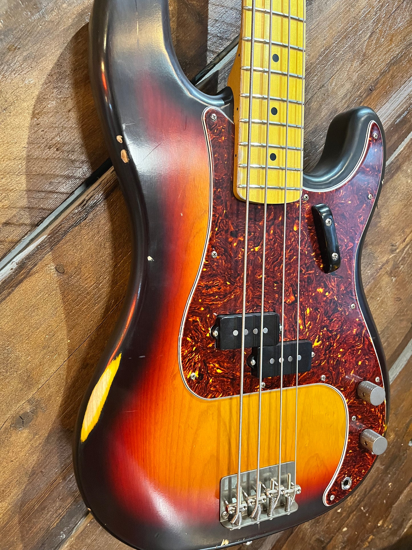 Nash Guitars PB57/63 Electric Bass, Aged Three Tone Sunburst
