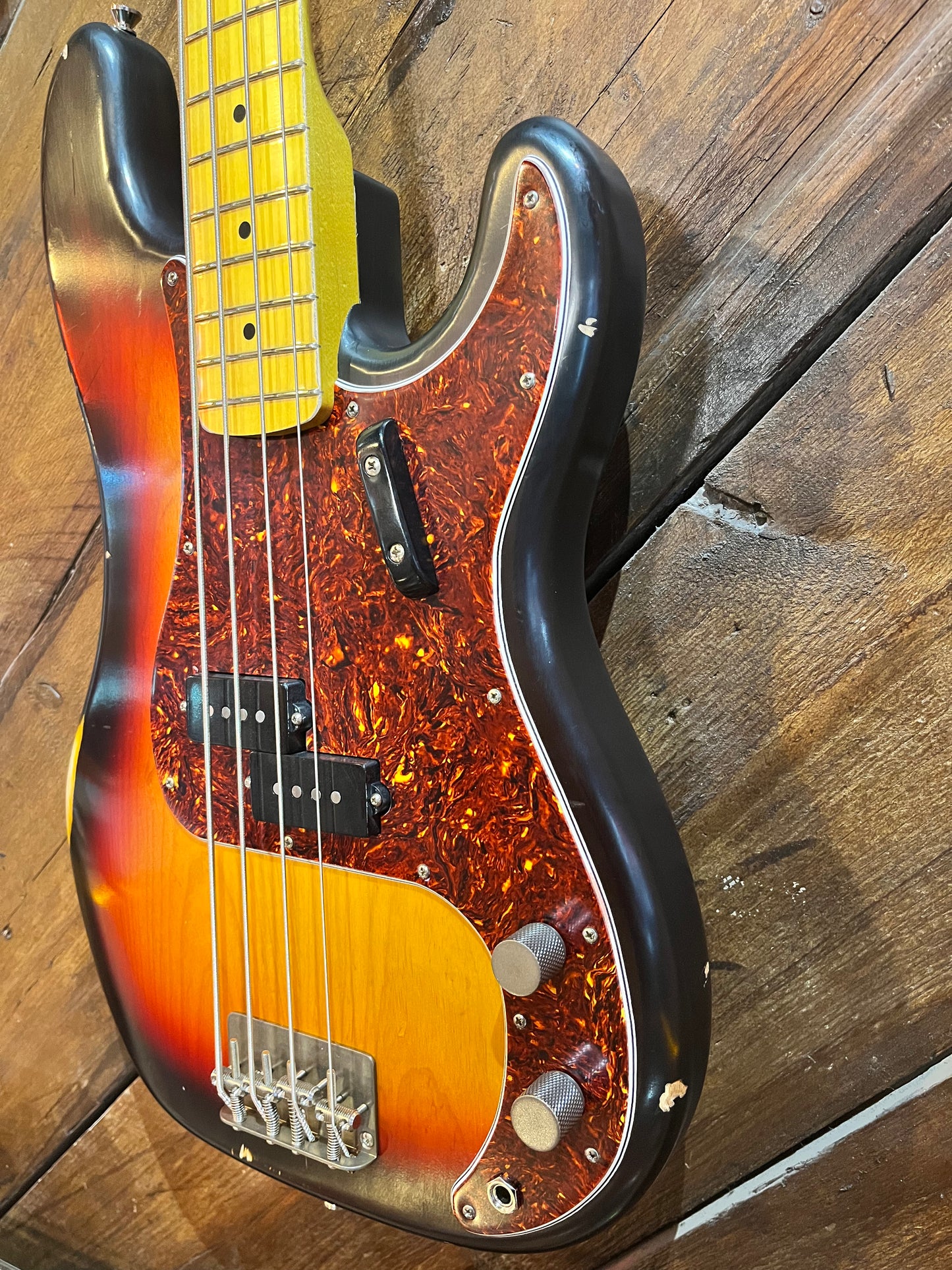 Nash Guitars PB57/63 Electric Bass, Aged Three Tone Sunburst