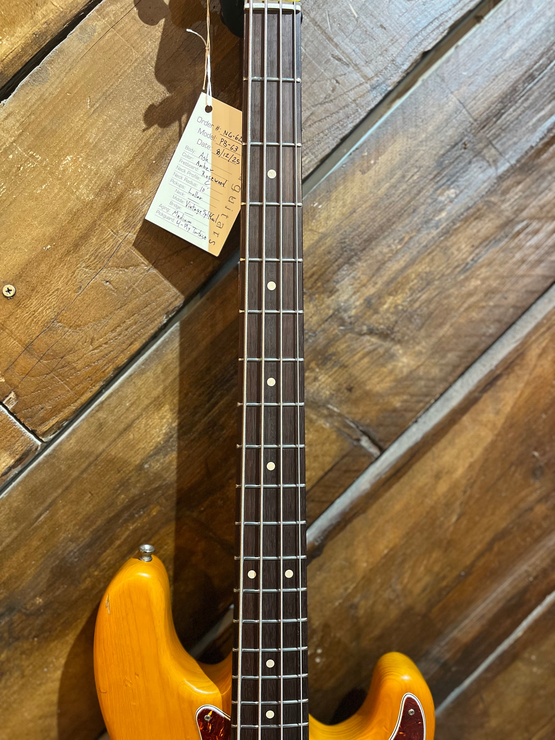 Nash Guitars PB63 Electric Bass, Natural Ash
