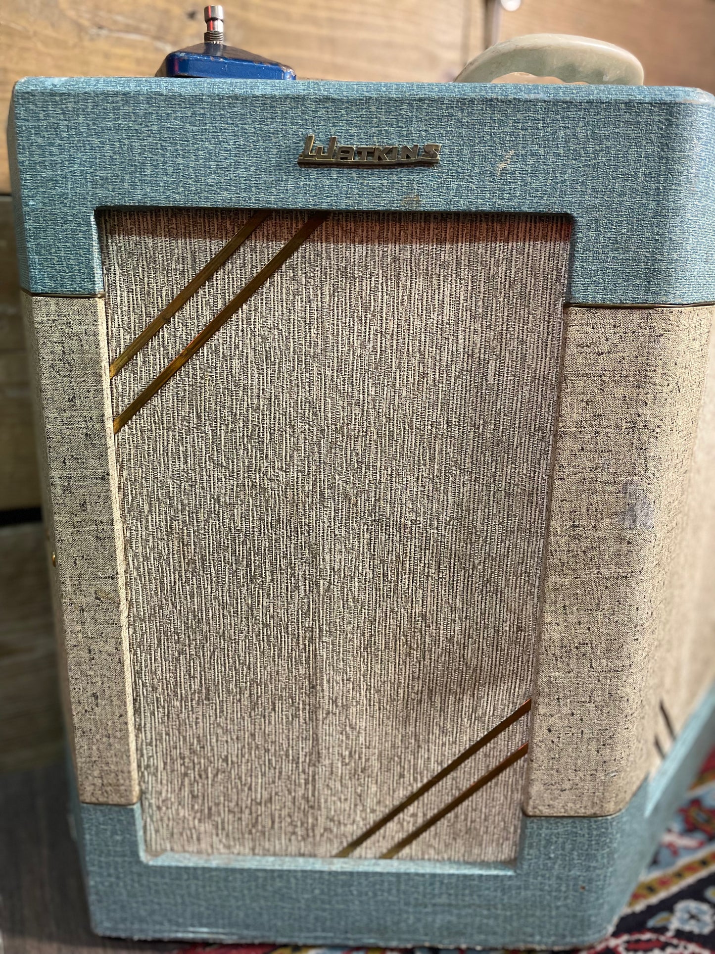 S/H 1960 Watkins Dominator MK1 17 Watt Valve Combo Amplifier, Turquoise & Cream