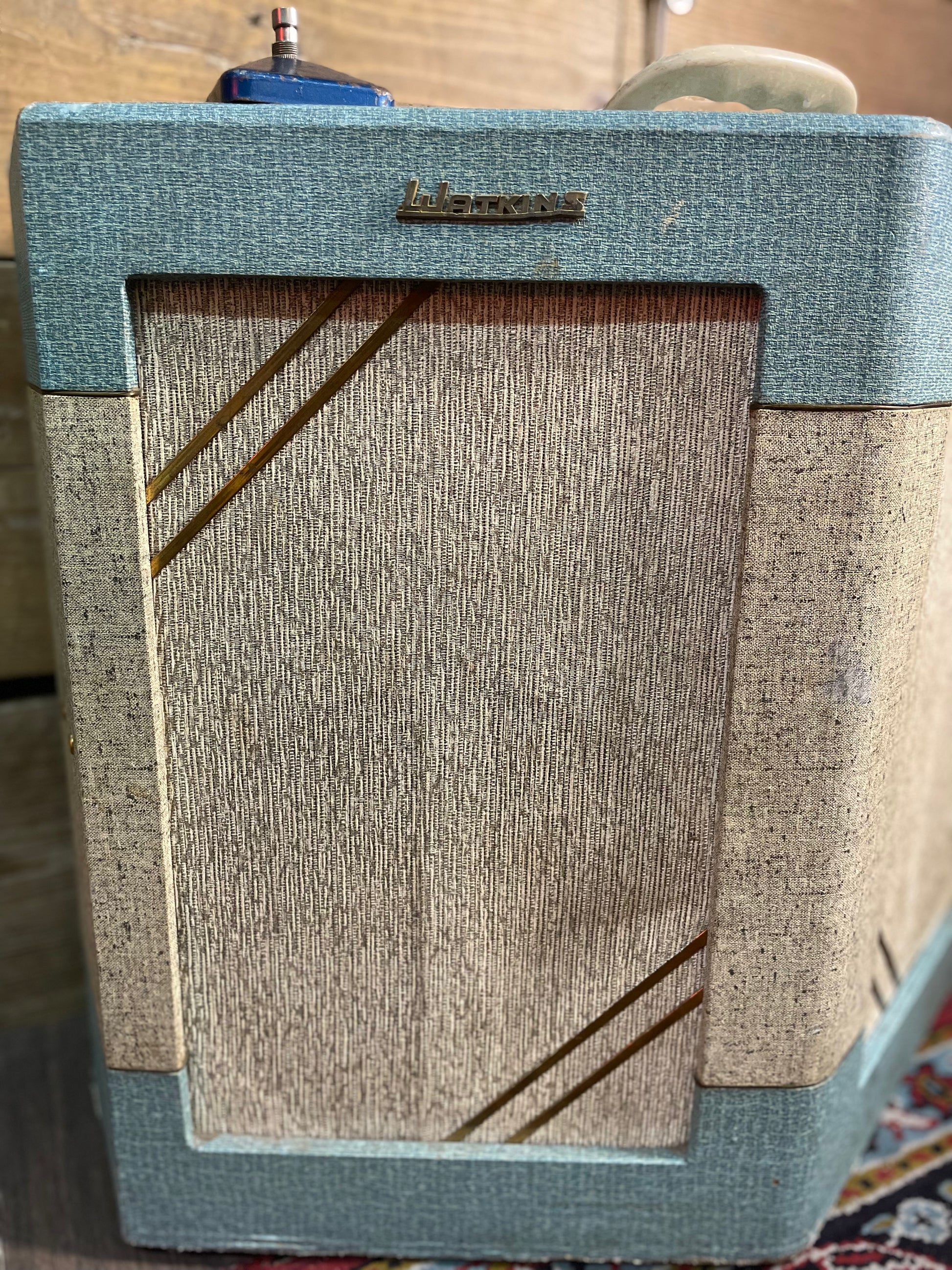 S/H 1960 Watkins Dominator MK1 17 Watt Valve Combo Amplifier, Turquoise & Cream