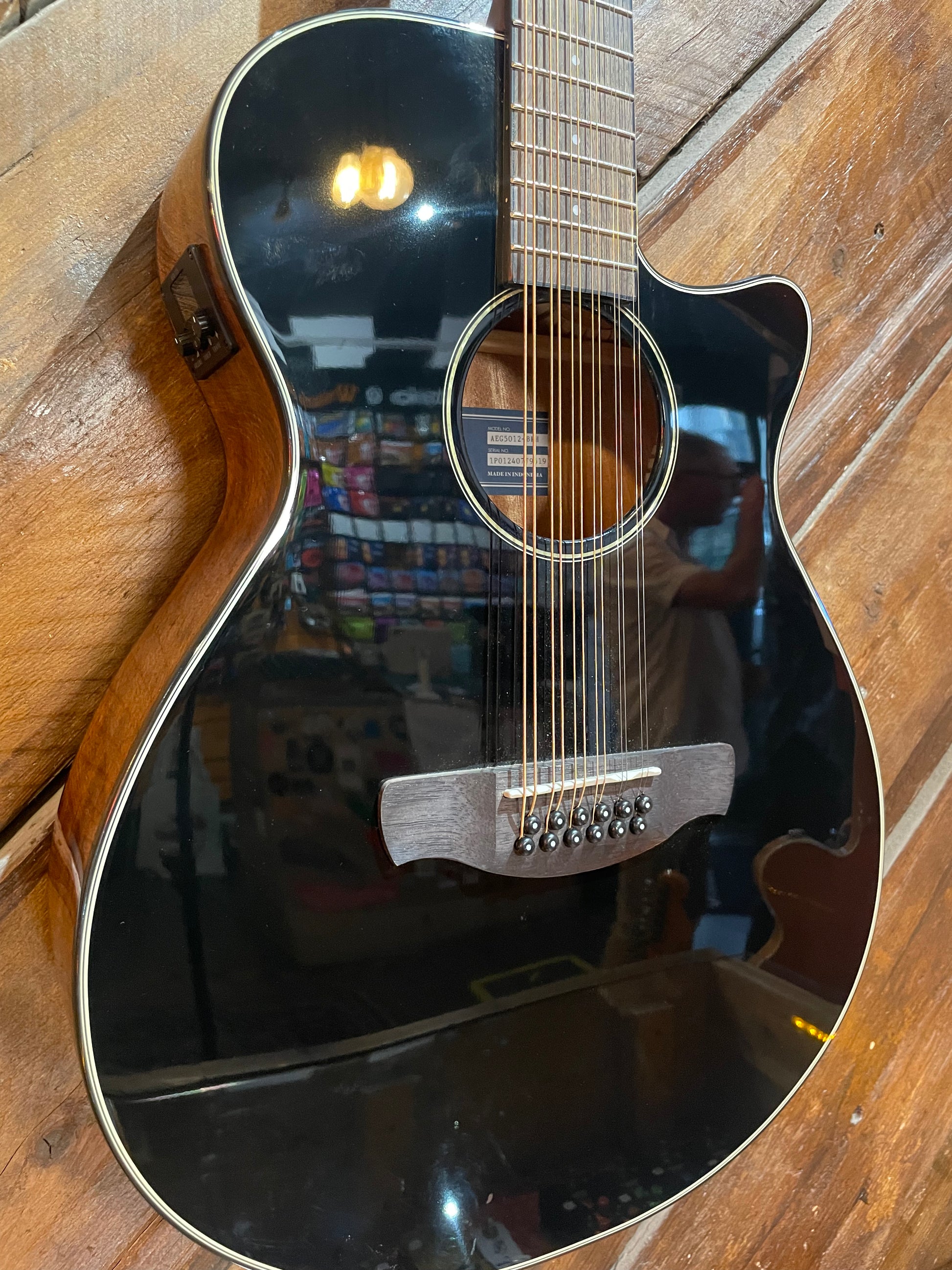 S/H Ibanez AEG5012 12-String Acoustic, Gloss Black