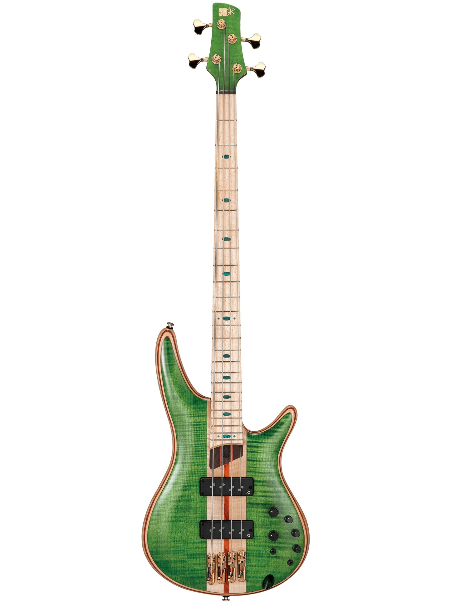 Ibanez SR4FMDX 4-String Electric Bass, Emerald Green Low Gloss