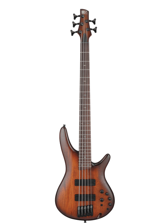 Ibanez SR505A 5-String Electric Bass, Mahogany Brown Burst Low Gloss