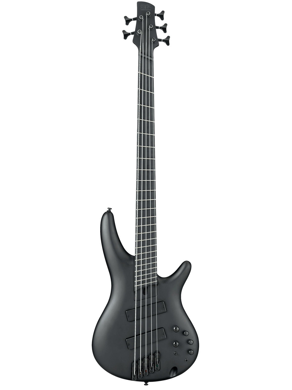 Ibanez SRMS625EX Limited Edition IronLabel Multi-Scale 5-String Electric Bass, Black Flat