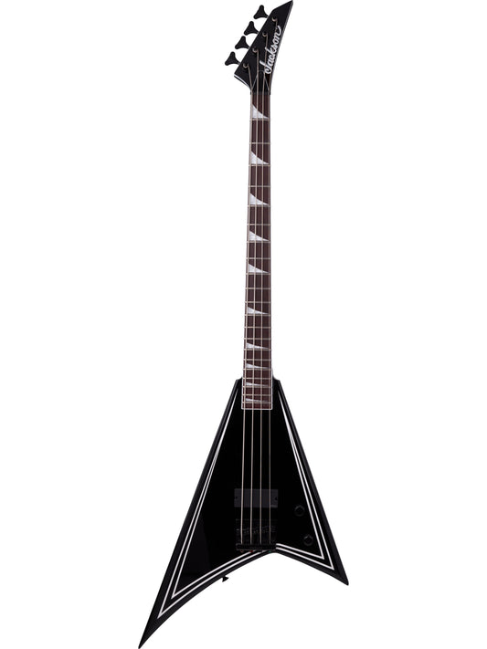 Jackson X Series RRB IV Rhoads Bass, Black with White Pinstripes
