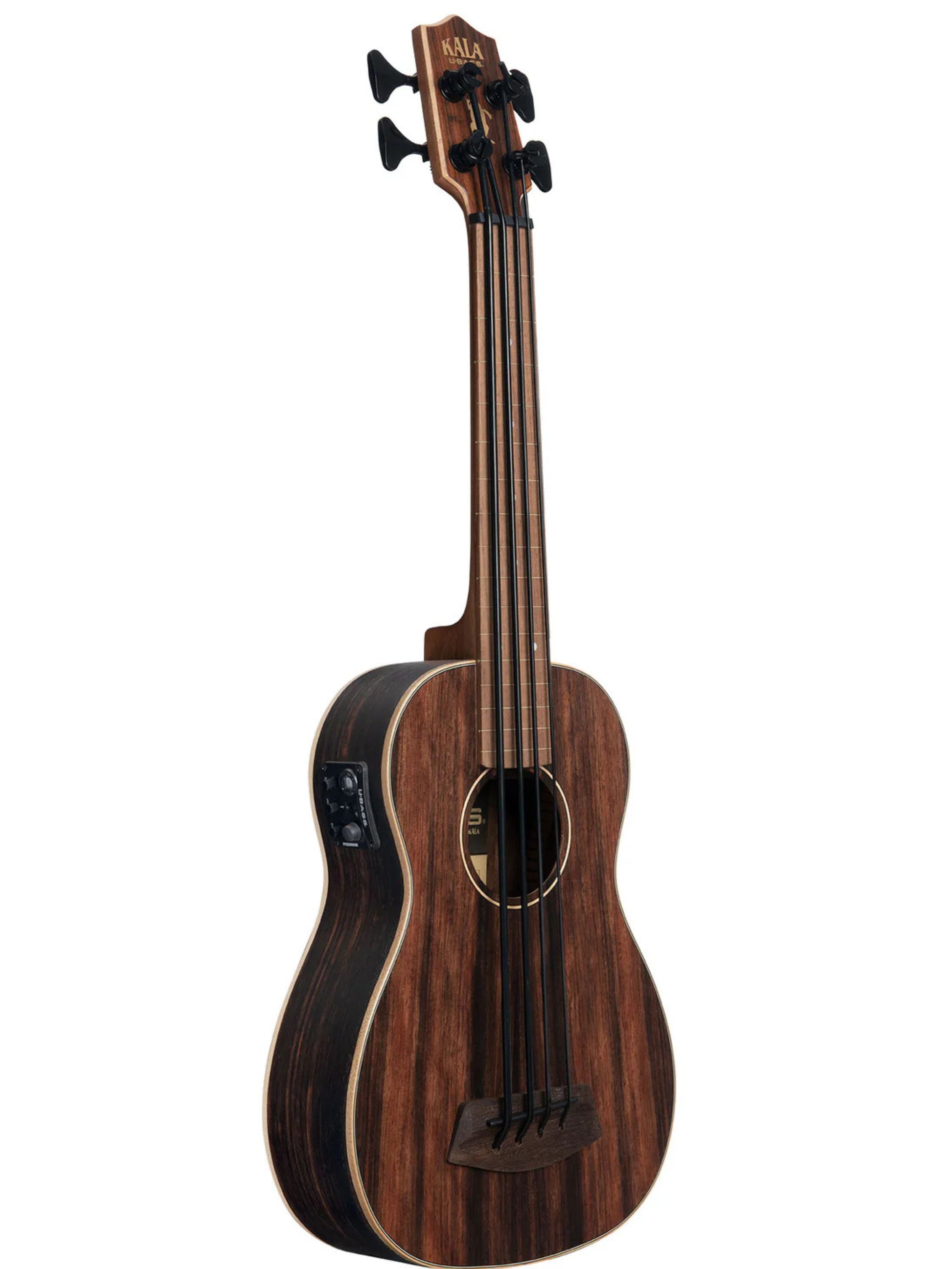 Kala Electro Acoustic Fretless U-Bass, Striped Ebony