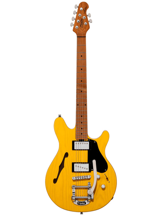 Sterling By Music Man Valentine Semi Hollow w/ Bigsby, Butterscotch